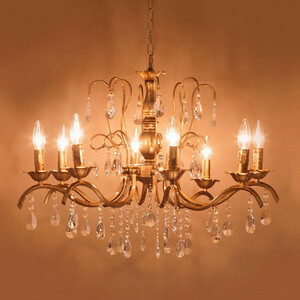  antique style crystal glass gorgeous Gold color chandelier 8 light Gold color crystal clear chandelier 8 light 