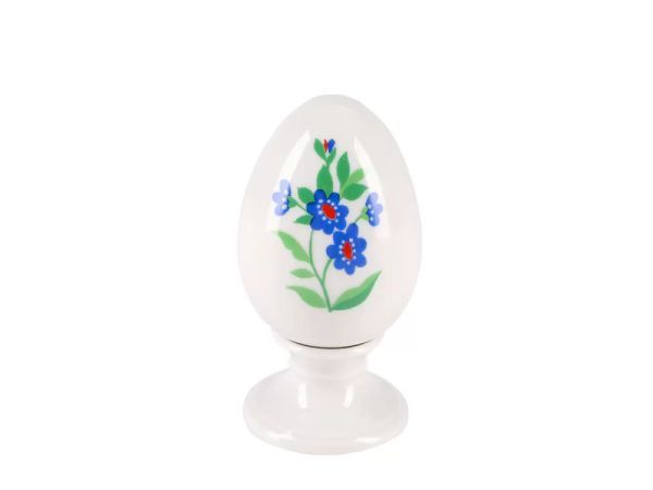 [Russian famous ceramics] [#IPM0267](0)◆[Free shipping] Imperial porcelain Easter egg - blue flower made of ceramic (height approx. 8.2cm), handmade works, interior, miscellaneous goods, ornament, object
