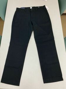 ●ＧＡＰ●新品●チノパン●ギャップ●黒●ストレート●ウエスト84cmX股下81cm●クールビズ●夏の法事に●ブラック●es●1-1