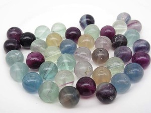 Art hand Auction ★ss3954 Natural stone fluorite 10mm 70g round beads mixed color with holes accessories handmade parts free shipping★, Beadwork, beads, Natural Stone, Semi-precious stones