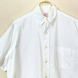 希少《 Good Condition / Short sleeve / 15 》90s 極上品【 Brooks Brothers ビンテージ 白 オックスフォード BD 半袖シャツ アメリカ製】