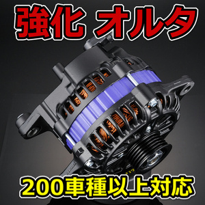 200 car make and more. strengthen Horta mega alternator Civic type R FD2 high capacity low resistance alternator 150A high-powered black & purple color 