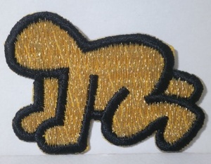 当時もの キース・ヘリング アイロンパッチ 「ラディアント・ベイビー」ゴールド 80s 90s Vintage Keith Haring ワッペン アップリケ 