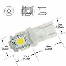 T10LEDホワイト5連SMD ポジション ナンバー ルームラン　1個 ZERO GX9_画像2