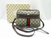 ◇1円スタート GUCCI グッチ シェリーライン 斜め掛けショルダーバッグ ベージュ ヴィンテージ品 内側劣化有◇_画像1