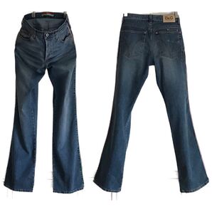 Rare 00s D&G DOLCE&GABBANA side tricolore Italy line denim ブーツカット