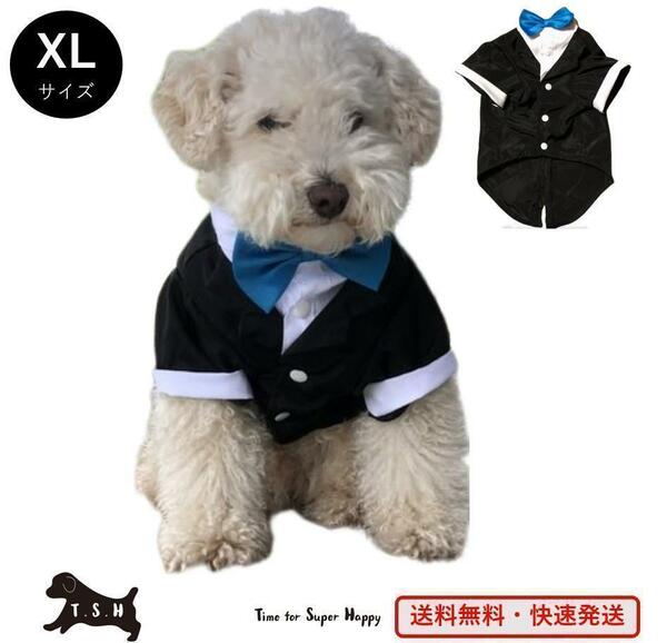 ペット用タキシード（水色・XLサイズ）犬　正装服　コスチューム