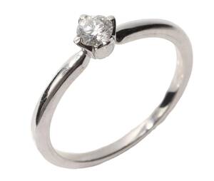 AHKAH Ahkah Pt900 one bead diamond 1P diamond ring 0.15ct 9 number platinum ring accessory 