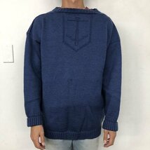 【値下げ対象外】 Guernsey Sweater Blue ビンテージ ガンジーセーター ウール アウター 古着 青 大きめ ゆったり アンカー柄_画像2