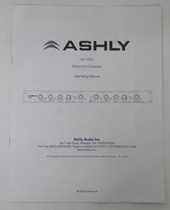 #ASHLY кроссовер XR1001 инструкция по эксплуатации 