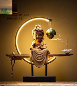 特価★ 高級感溢れる 禅の置物 玄関リビング如来仏像 の町家アイデア逆流香 装飾品 工芸品 仏教美術