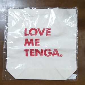 送料210円～ LOVE ME TENGA. ヴィンテージ風 トートバッグ オフホワイト×赤★エコバッグ★検)非売品 0721 トートバック エコバック