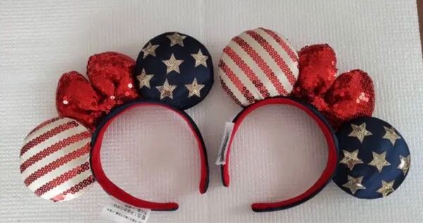 2点セット 海外ディズニー限定 ニューアメリカーナ国旗カチューシャ