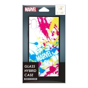 マーベル MARVEL iPhone XR 用 ガラスハイブリッドケース [スプラッシュロゴ／ホワイト] GLASS HYBRID CASE iPhoneXR スマホケース　カバー