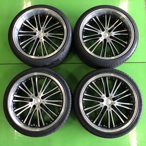 NA462 中古 ANHELO アネーロ クレイトス ホイール 20×8.5J +35 20×9.5J +38 PCD 114.3 タイヤ 245/35R20 4本【セルシオ UCF30/31】