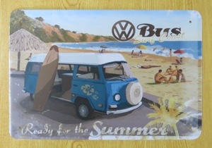 送料無料 ワーゲン タイプ2 Bus Surf Coast 金属製 メタルサインプレート フォルクスワーゲン VOLKSWAGEN TYPE2 コンビ COMBI