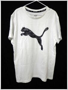 ★451 【訳あり 送料無料】 PUMA プーマ ジュニア 男の子 150 半袖Tシャツ 白 ブランドロゴプリント シャドウカモフラ風 カジュアル