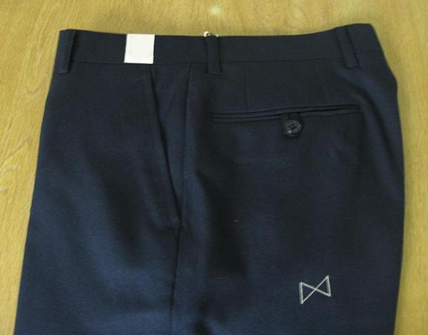 新品!second styieの秋冬春 ノータックパンツ(76cm) NAVY 0088