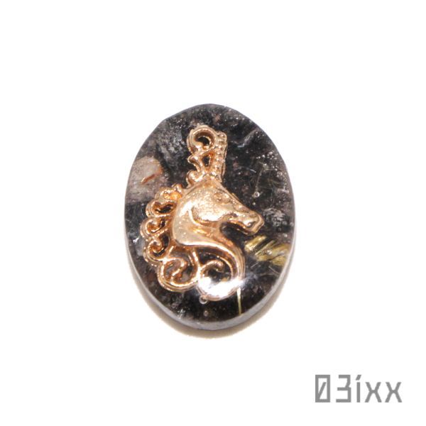 [Free Shipping] M001 Salt Tablet Jet Black Unicorn Unicorn Rutilated Quartz Needle Crystal Wallet Money Luck Amulet WalletAmulet Black unicorn 03ixx, handmade works, interior, miscellaneous goods, ornament, object