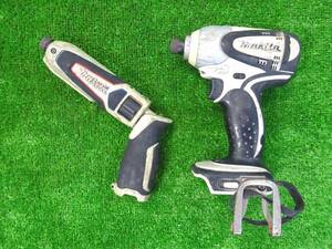O【makita】工具 14.4V マキタ 充電式インパクトドライバ TD131D/7.2V 充電式ペンインパクトドライバ TD021D まとめて2点 本体のみ 中古品