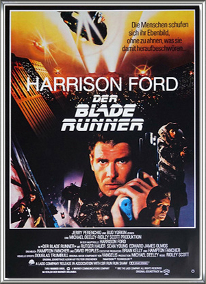 ブレードランナー1982 German reproduction(ハリソンフォード)(アーティスト不明)額装済ポスター