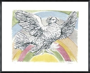 Flying Dove with Rainbow（パブロ ピカソ） 額装品