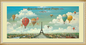 Ballooning over Paris(アイシャ /ベンジャミン)額装済ポスター