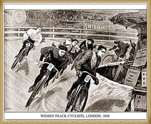 Women Track Cyclists　1898(アーティスト不明)額装済ポスター