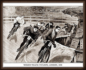 Women Track Cyclists　1898(アーティスト不明)額装済ポスター