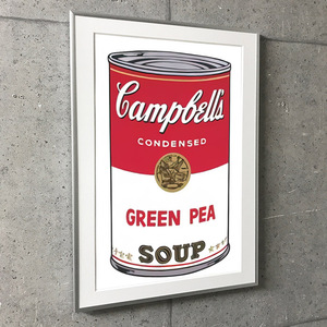 特別額装マット作品/アートポスター/Campbell Soup I Green Pea 1968/ウォーホル