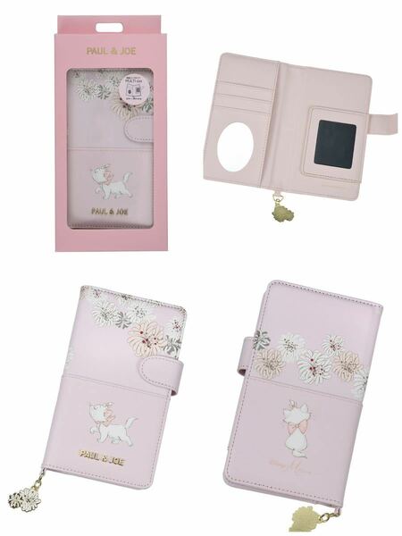 【ラスト】新品ディズニー購入　ポール&ジョー×マリーちゃん　スマホケースカバー多機種マルチ　手帳型 色違いチップとデールもあり