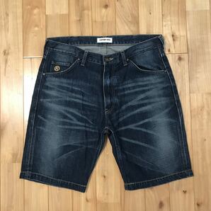 Fire BAPESTA denim ハーフパンツ Lサイズ indigo a bathing ape BAPE sta shorts デニム ショーツ エイプ ベイプ flame star スター c9pの画像2