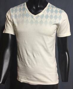 2F-2068 中古 KLEIN PLUS HOMME　クランプラスオム　半袖シャツ　Tシャツ　インナーシャツ　薄手　グラデーション ブルー 48サイズ(M相当)