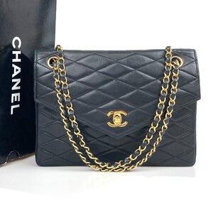 【1円〜】シャネル CHANEL バッグ ショルダーバッグ マトラッセ ダブルチェーン ターンロック ラムスキン ゴールド金具 中古