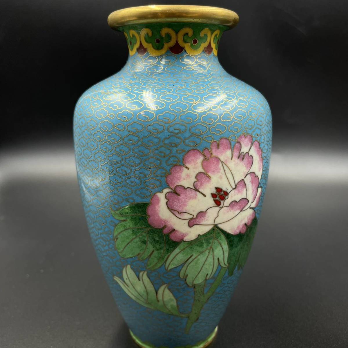 時代物 中国美術 七宝焼 花瓶一対-