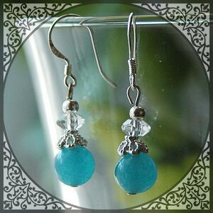  natural stone Power Stone earrings blue Jade p2-9-i