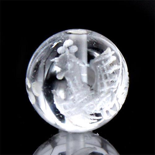 Hand-carved Four Gods Crystal 12mm 1 piece Suzaku [I6-131-12sujaku], beadwork, beads, natural stone, semi-precious stones