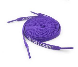 0221 shoes cord flat cord purple white character 120cm 2 pcs set 