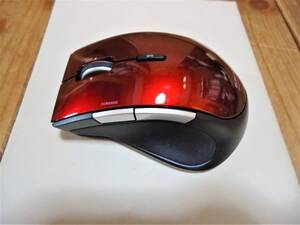 ◆ ELECOM エレコム ワイヤレスマウス 5ボタン BlueLED M-BL-22DB レッド / 使用品 / □送料無料