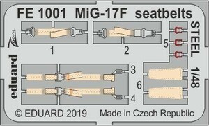 エデュアルド ズーム1/48 FE1001 MiG-17F seatbelts for HOBBY BOSS kit