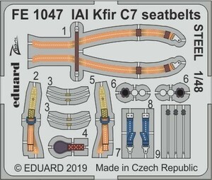 エデュアルド　ズーム　1/48 FE1047 IAI C-2/C-7 Kfir seatbelts for Avant Garde kits