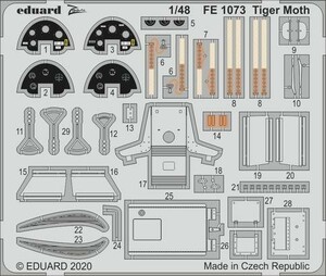 エデュアルド ズーム1/48 FE1073 de Havilland Tiger Moth for Airfix kits