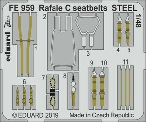 エデュアルド ズーム1/48FE959 Dassault Rafale C seatbelts for Revell kits