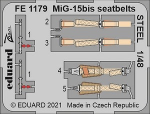 エデュアルド ズーム1/48 FE1179 MiG-15bis seatbelts for Bronco Model and Hobby 2000 kits