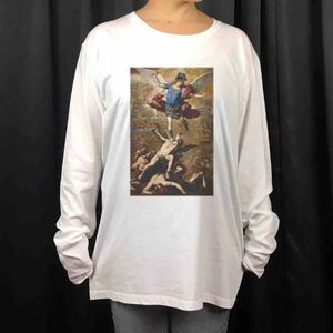 新品 スーパーマン エンジェル 天使 ルネサンス 宗教画 パロディ ロンT 長袖 Tシャツ XS S M L XL ビッグ オーバーサイズ XXL~4XL パーカー