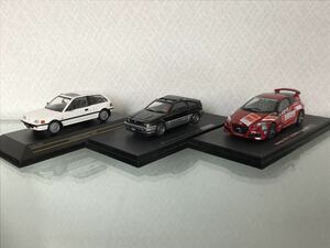 送料無料　1/43 ホンダ ハッチバックミニカーセット シビック バラード スポーツ CR-X CR-Z エブロ等 EBBRO HONDA CIVIC BALLADE SI