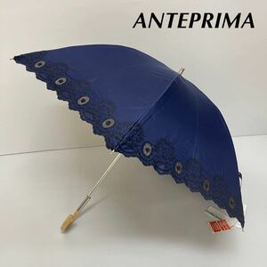  new goods 51457 ANTEPRIMA Anteprima * navy blue navy cactus embroidery summer shield small gran 1 class shade . rain combined use parasol umbrella .. shade ..