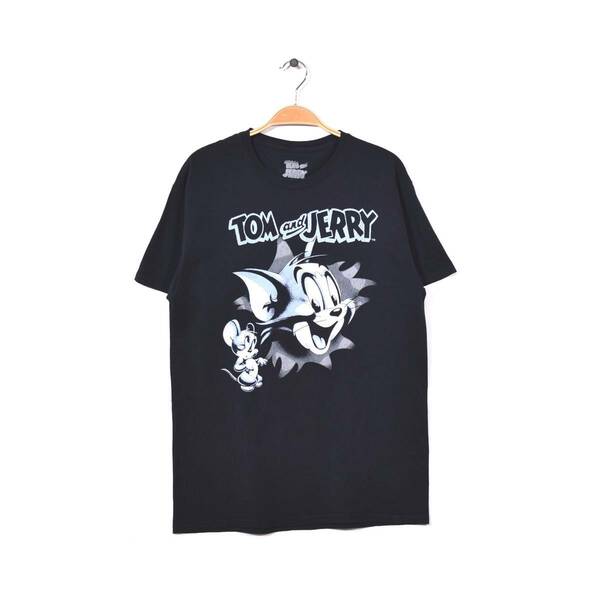 【送料無料】 カートゥーン トムとジェリー キャラクター Tシャツ メンズM Tom and Jerry ヴィンテージ アメカジ 古着 BB0481