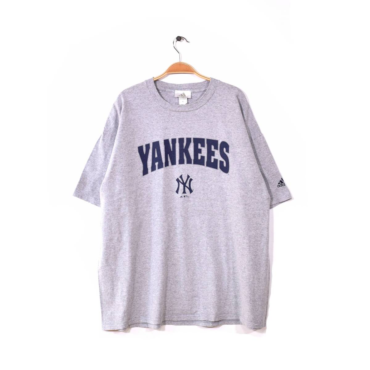 【送料無料】 アディダス MLB ニューヨーク ヤンキース ベースボール クルーネック Tシャツ メンズXL 大きいサイズ adidas 古着 BB0484