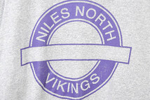 【送料無料】90S チャンピオン アメフト バイキングス クルーネック Tシャツ シングルステッチ メンズXXL相当 NILES NORTH VIKINGS BB0438_画像4